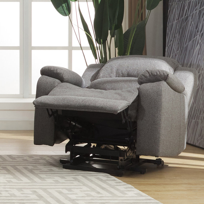 Maissane 1 Seater Upholstered Recliners, Dark Grey Polyester Twill