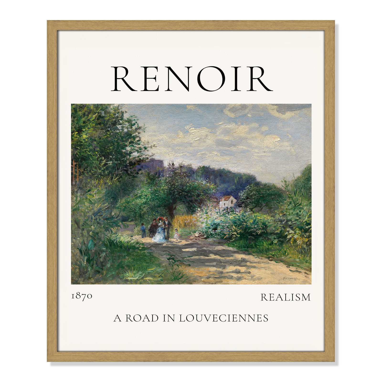 Rocchetto "A Road in Louveciennes" Print, Natural Single Picture Frame, No, 25.5" H x 21.5" W x 0.75" D