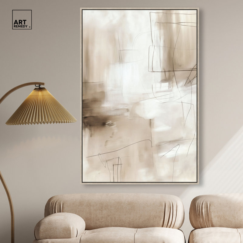 «Creamy Layers I», reproduction d'art sur toile encadrée par Art Remedy, cadre blond, 36 x 54, H 55 po x l 37 po