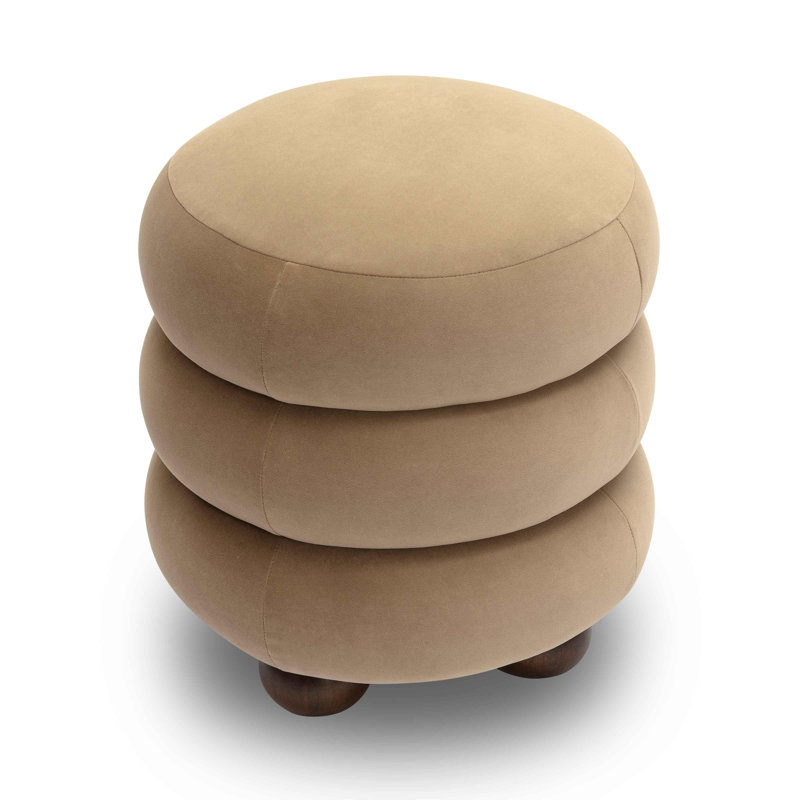 Repose-pieds en velours Stefanie, Taupe