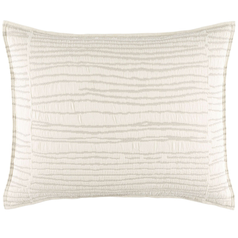Standard Striae Oatmeal Cotton Matelassé Sham