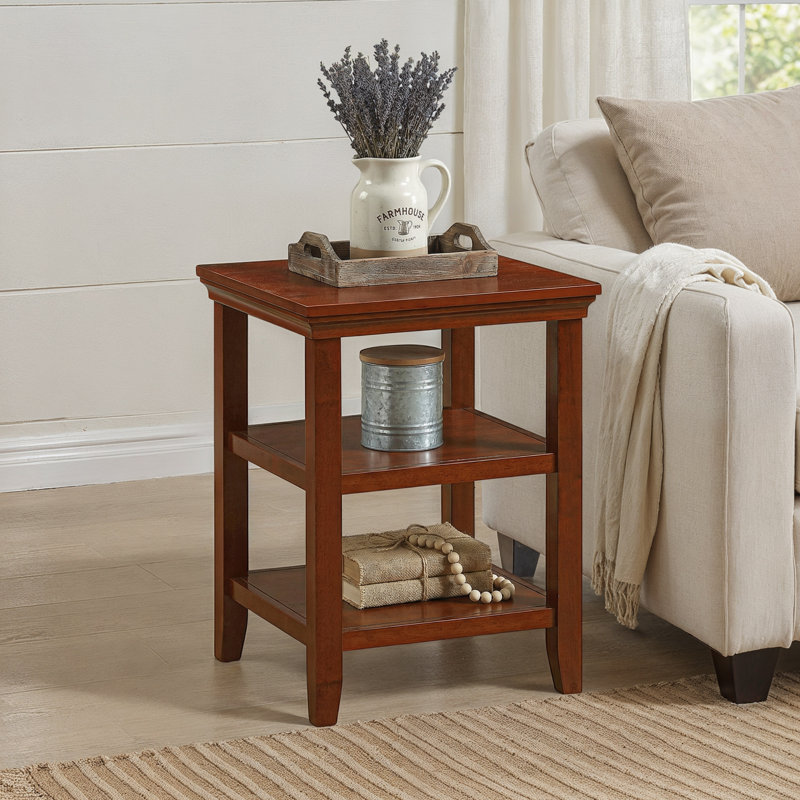 Grande table de bout avec rangement Morphew, Acajou