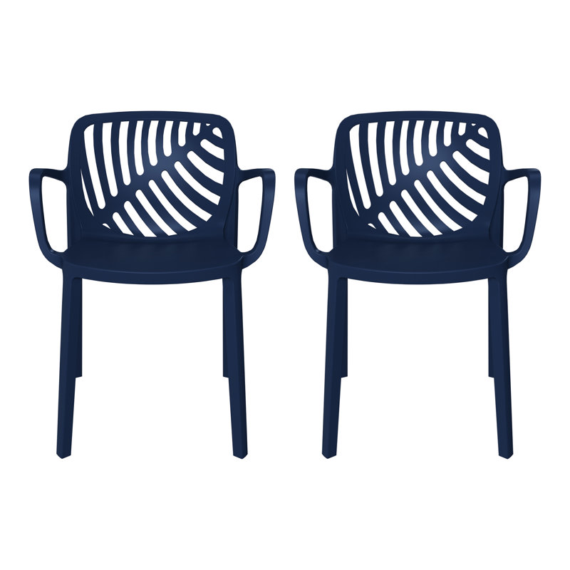 Chaise de salle à manger d'extérieur empilable (ensemble de 2), Marine