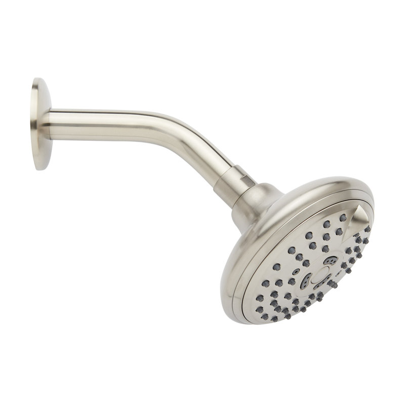 Tête de douche ronde multifonctionnelle avec bras standard 1,8 gal / min, Nickel brossé