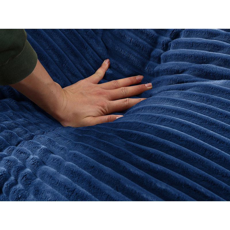 Canapé à accoudoirs carrés 48,8 po Deyaneira, Bleu