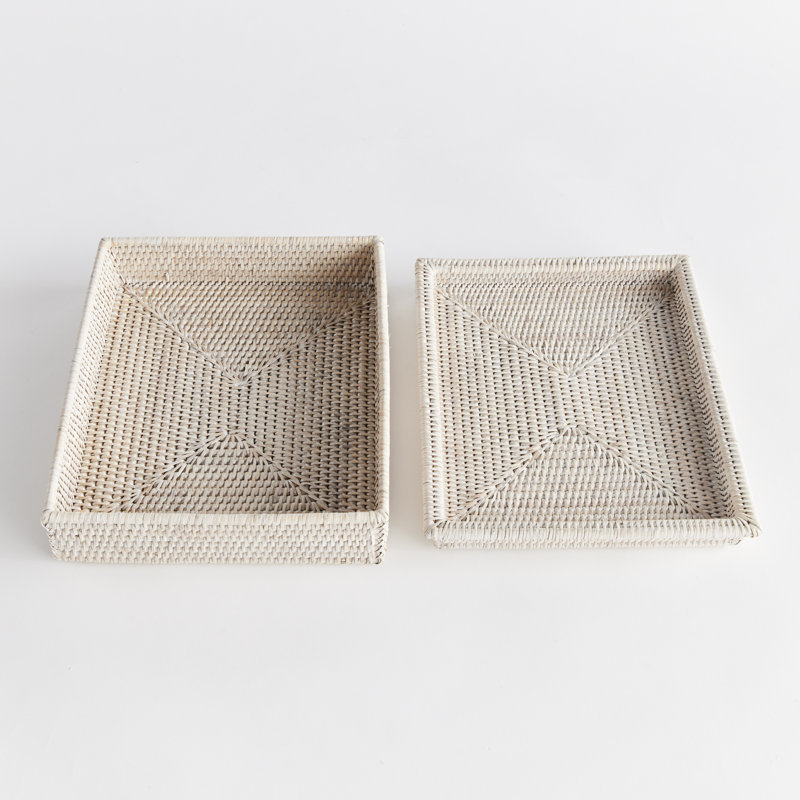 Handmade Wicker Decorative Box, White