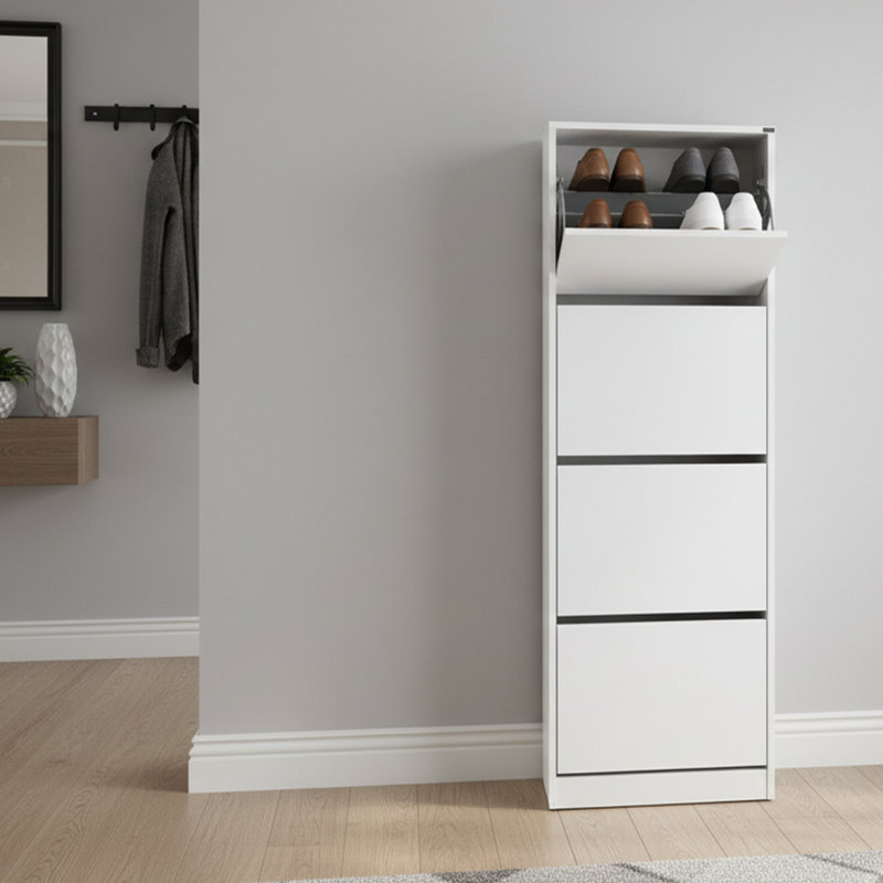 Armoire de rangement pour chaussures 16 paires, Blanc