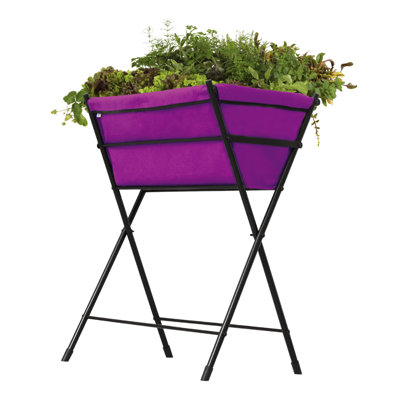 VegTrug Poppy Go! Modern Outdoor Raised Bed Planter, Purple