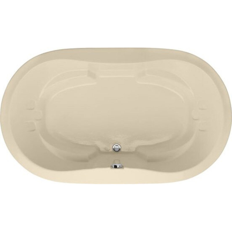 Savannah 66'' L Soaking Bathtub, Bone, Satin Nickel