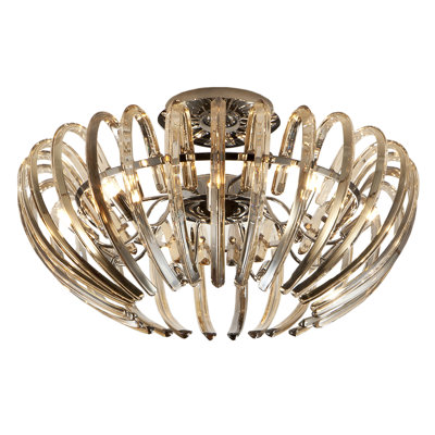 Nehls Glass and Crystal Semi Flush Mount