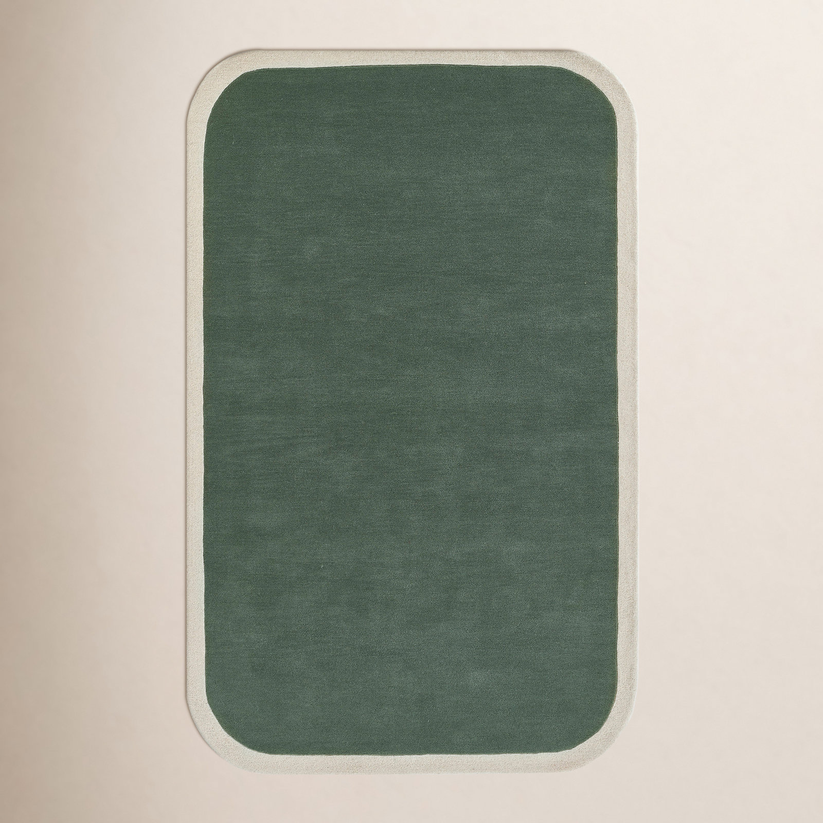 Hermione Green Beige Hand-Tufted Wool Rug, Rectangle 5' x 8'