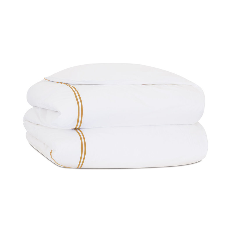 Enzo Duvet Cover, White/Gold, King Duvet Cover