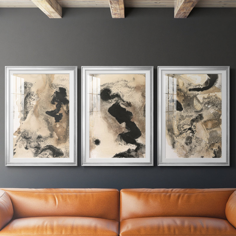 «I See Them I», reproduction sur mesure encadrée de qualité supérieure - 3 pièces, H 27 po x l 39 po, Argent argent