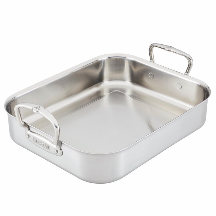 Prima 16.5 in Stainless Steel Deep Roasting Pan - Includes Basting Grill &  V-Rack - Tramontina US