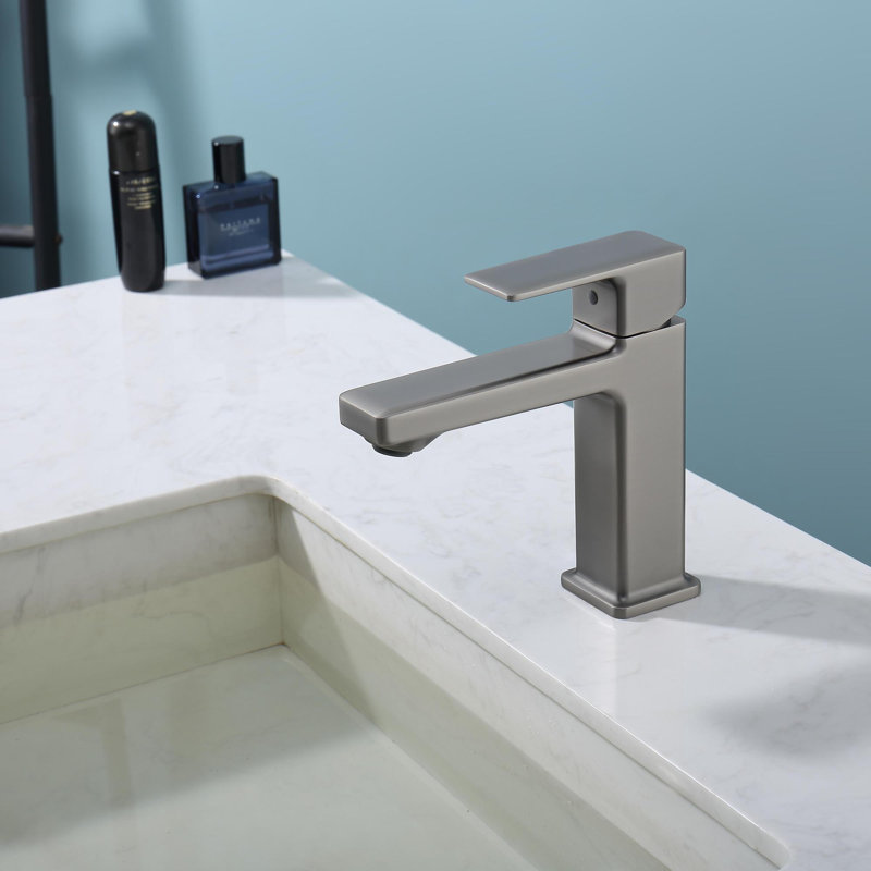 Single Hole Bathroom Faucet,Laundry Vanity Sink Faucet with Two 9/16" Hoses