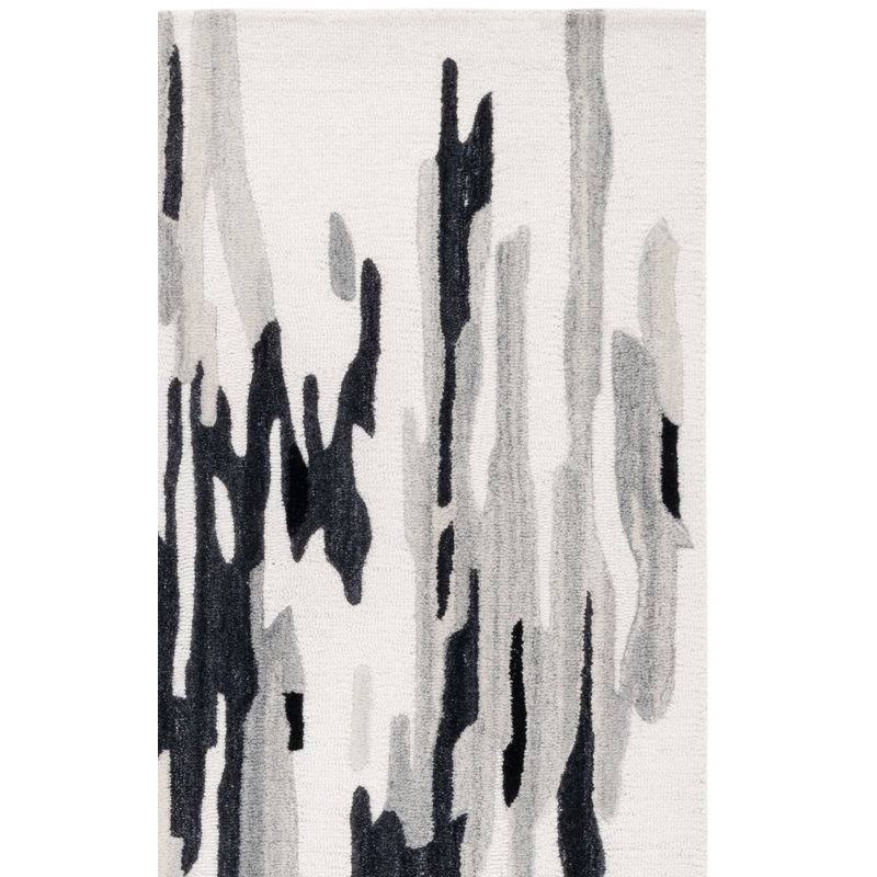 Tapis ivoire / noir Rodeo Drive 858, Rectangle de 5 pi x 8 pi