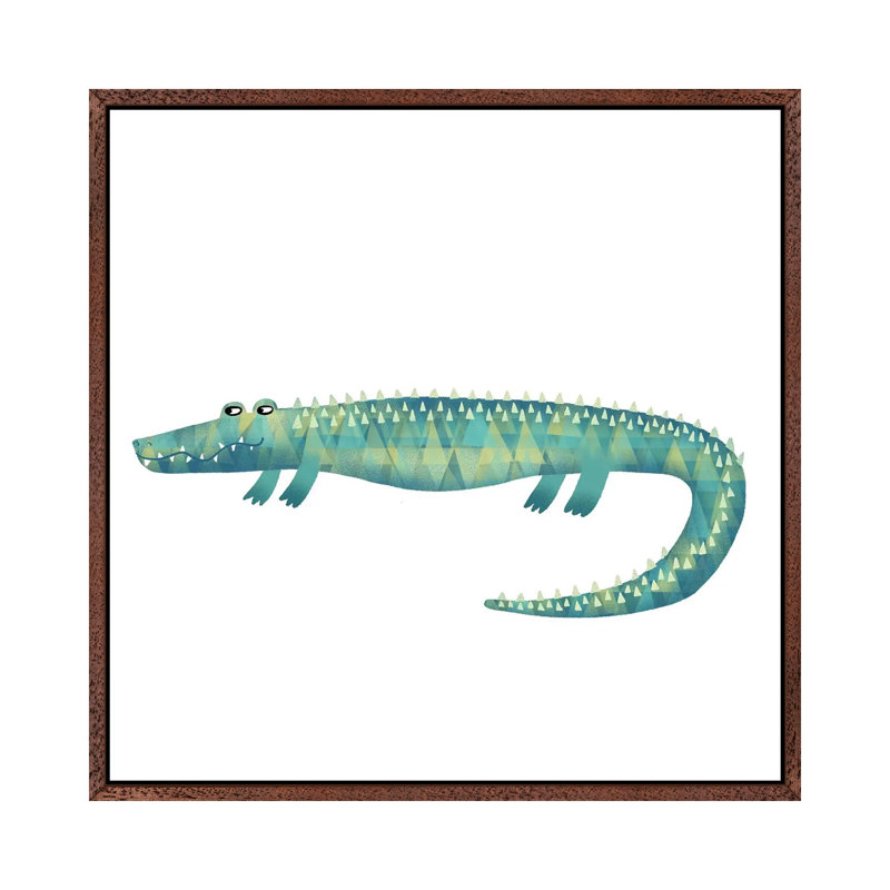 Alligator by Nic Squirrell - Print on Canvas, Classic Brown Wood Framed, 93.98 cm H x 93.98 cm W