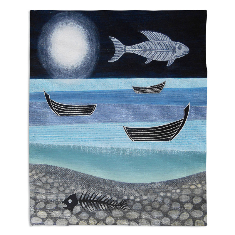 Couverture sherpa à poissons fantôme ghost, l 51 po x L 60 po