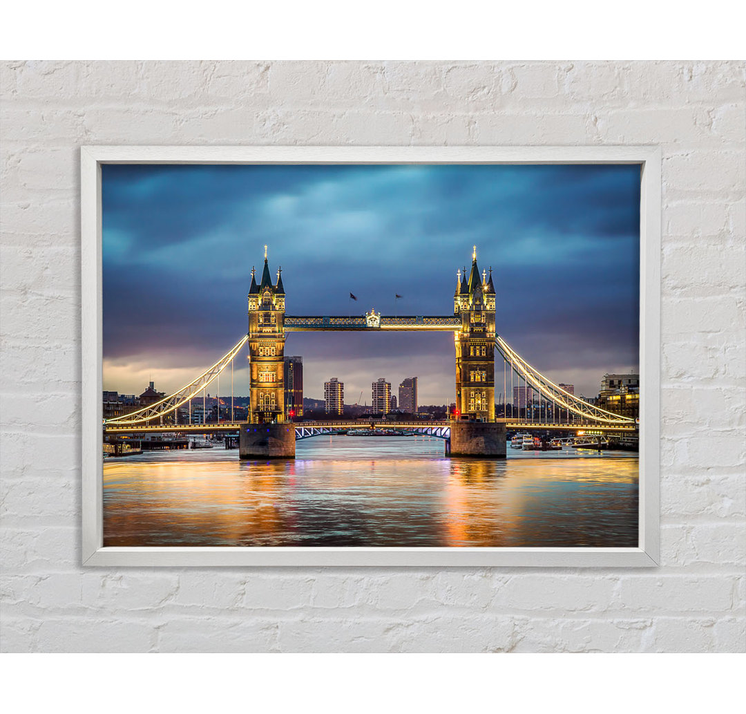 Tower Bridge Night Glow - Einzelner Bilderrahmen Kunstdrucke auf Leinwand