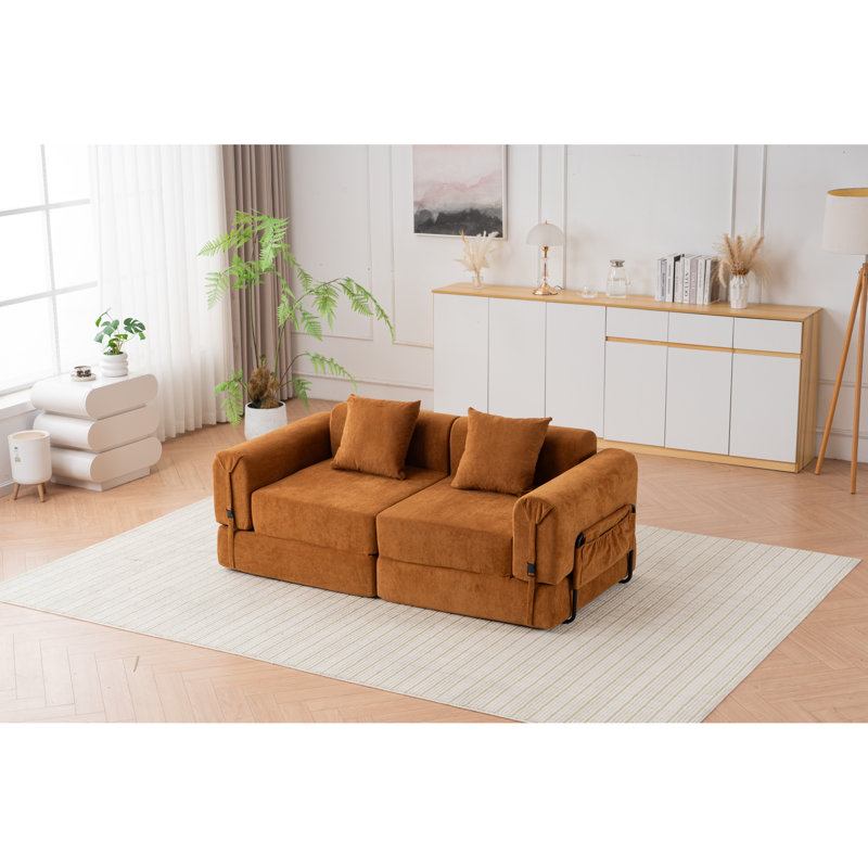 Canapé inclinable modulaire en mélange de polyester pour les loisirs en brun clair