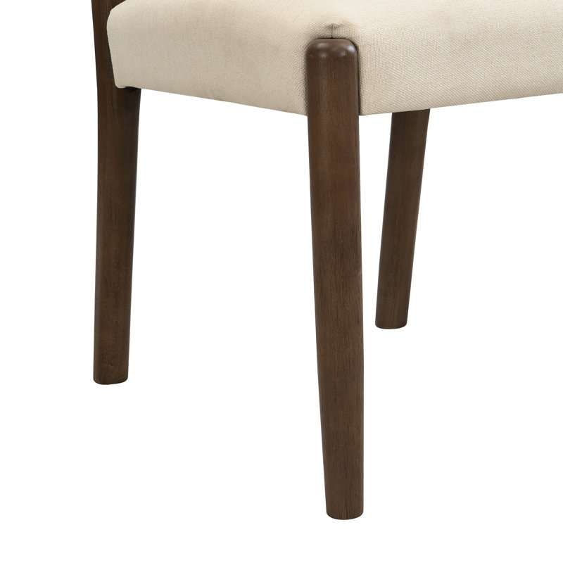 Chaises de salle à manger rembourrées Ellis, Coussin beige / structure en noyer