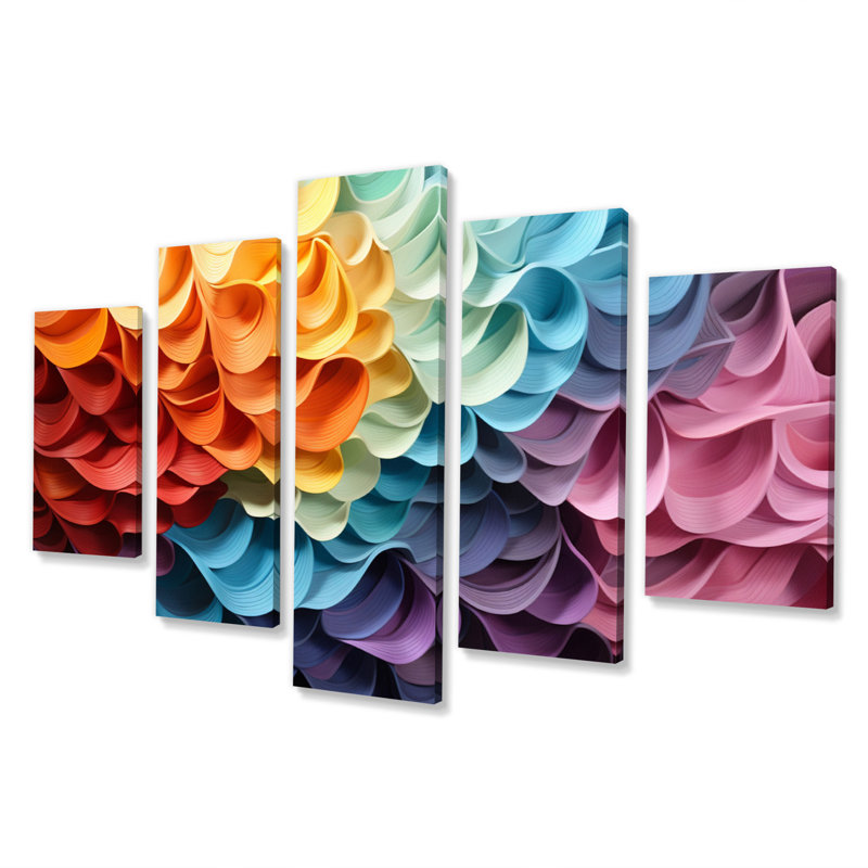 Optix Elixir I - art mural moderne - 5 panneaux
