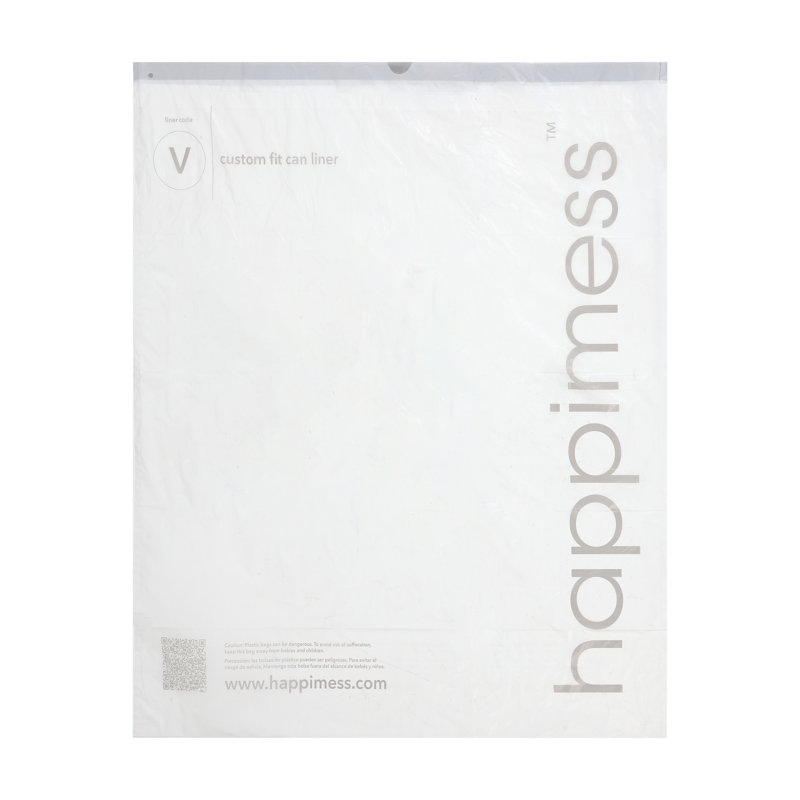 Doublure de poubelle à cordon 30 gallons Happimess, non parfumée, noire (100 unités, 4 rouleaux de 25 sacs), Noir