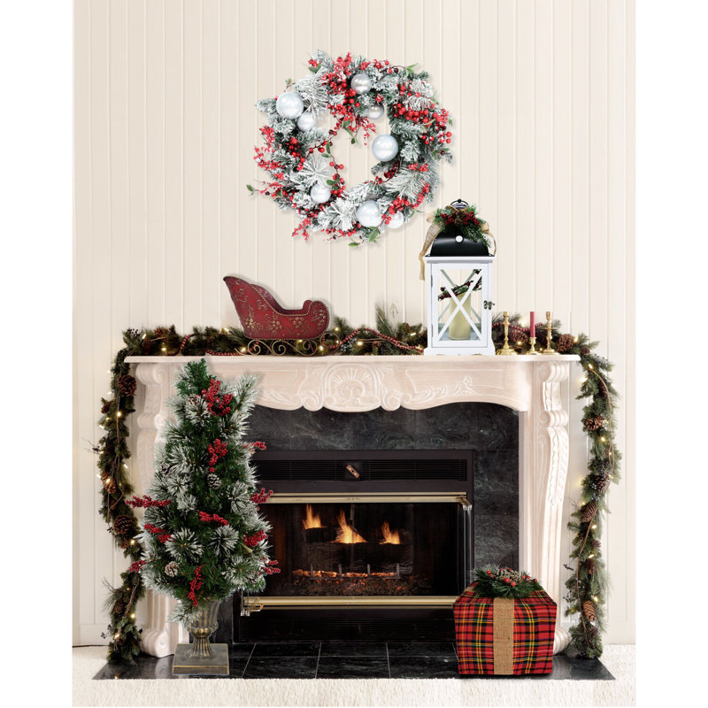 Ensemble de guirlandes pré-éclairées 2,25 pi Tartan Christmas
