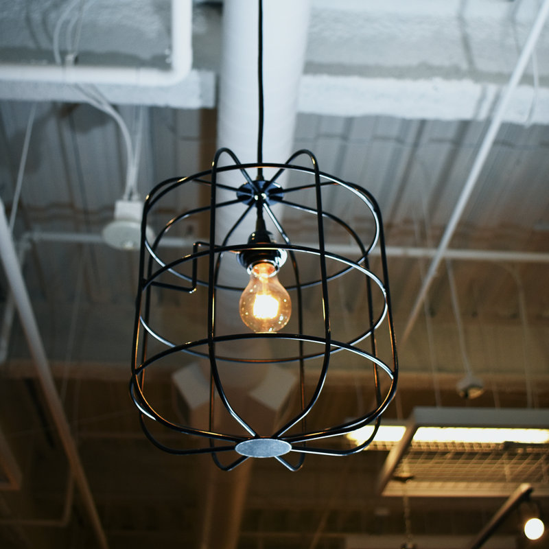 Luminaire suspendu géométrique 1 lumière Georgianne, Noir
