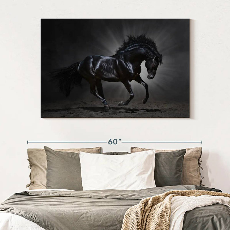 Brampt Elegant Black Horse, 34" H x 51" W
