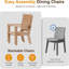 Ensemble de 2 chaises de patio en aluminium toutes saisons de 23 po avec coussins gris clair et structure kaki