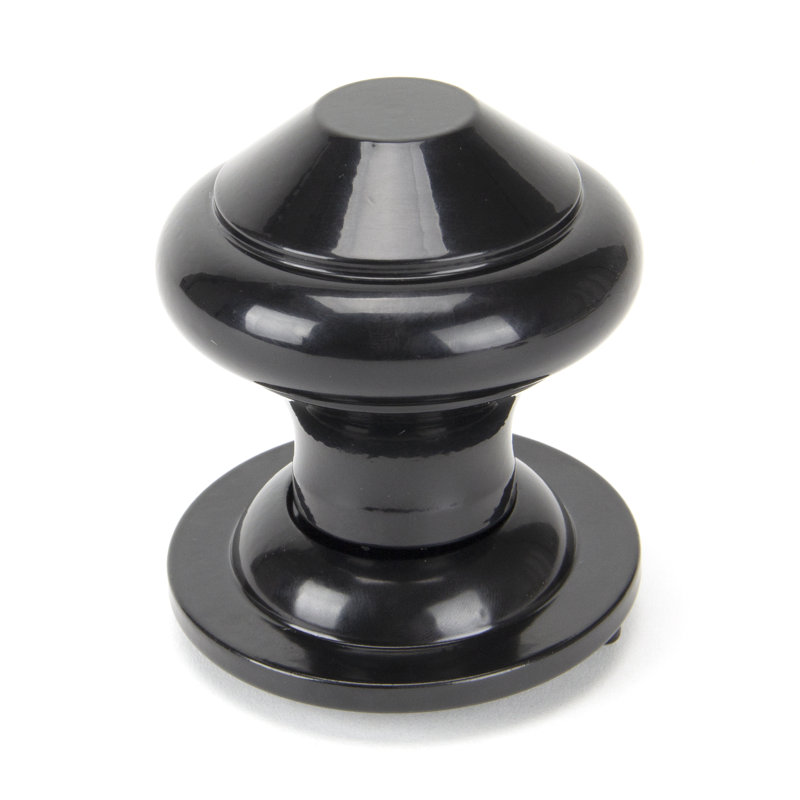 Regency Centre Door Knob, Black
