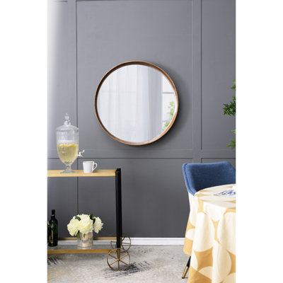 Miroir mural de 31,5 po en bois de pin pour la salle de bain et le salon