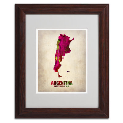 Ebel, «Argentine Watercolor Map», reproduction d'impression sur toile encadrée