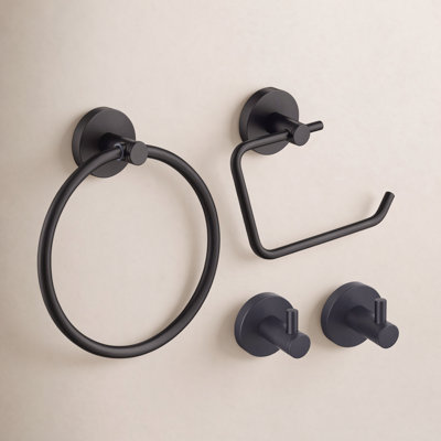 Circular 4-Piece Bathroom Hardware Set