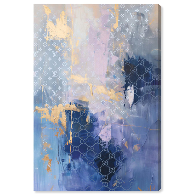 Dreamy Jewel Glam Blue and Gold Canvas Art Print