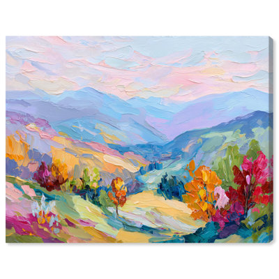 Colorful Valley I Canvas Colorful Landscape by 