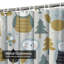Mignon hiboux avec rideaux de douche en bois de style chambre de bébé avec 12 crochets-674889626