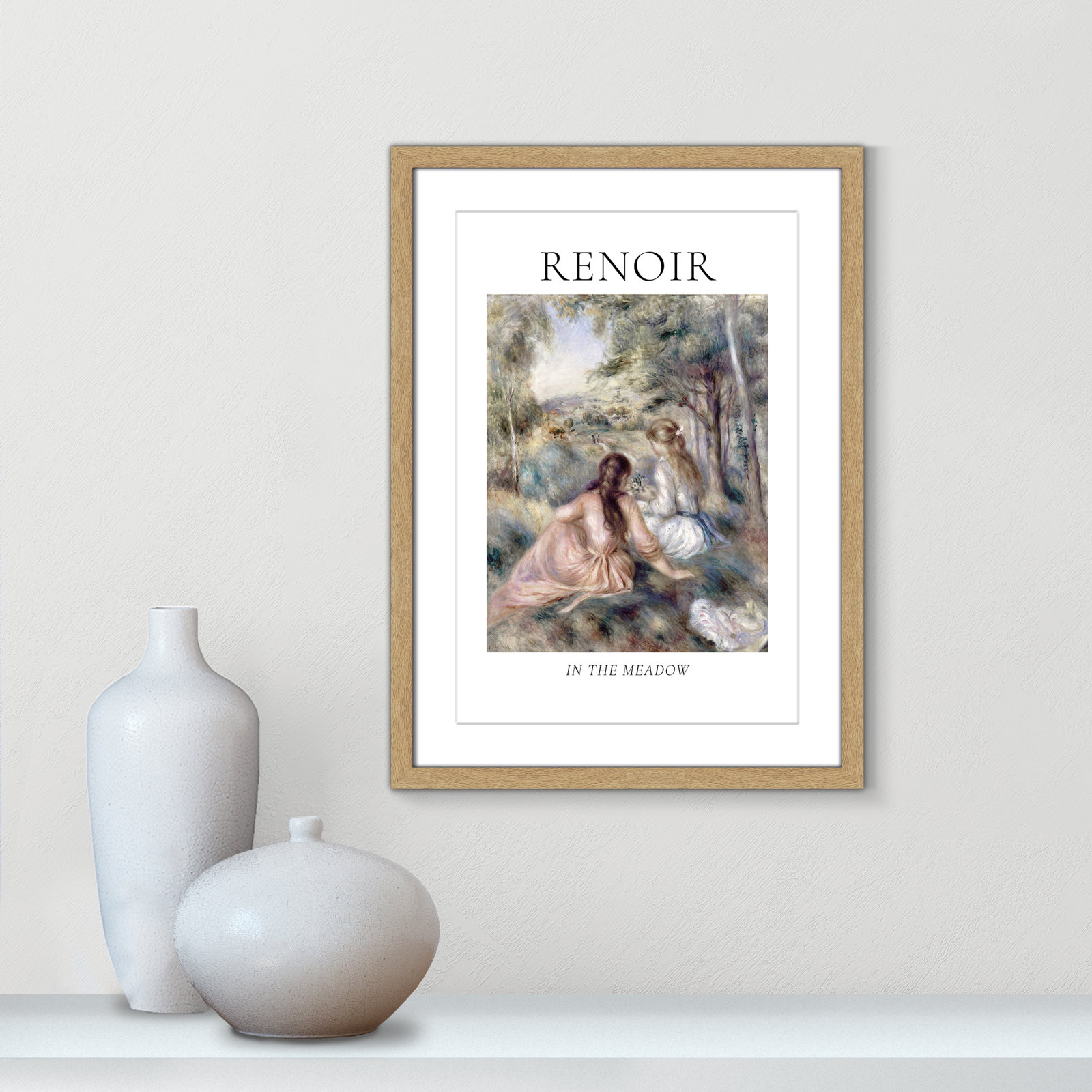 Old Masters Collection "In the Meadow" Print, Natural Single Picture Frame, Yes, 23" H x 17" W x 1.25" D