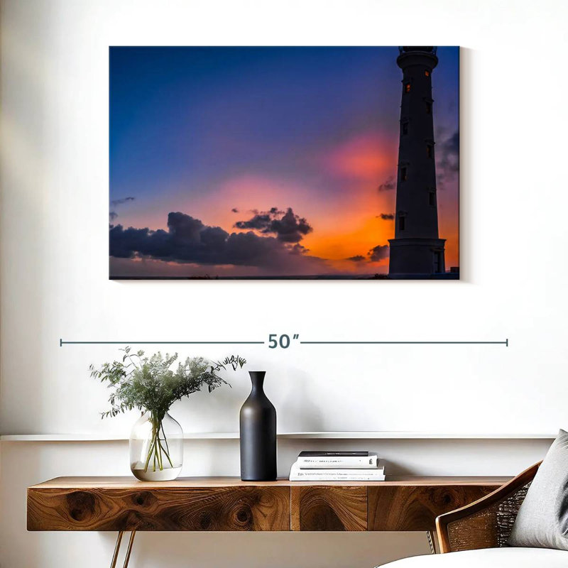 Silhouette du phare d'Aletra en Californie, H 26 po x l 39 po