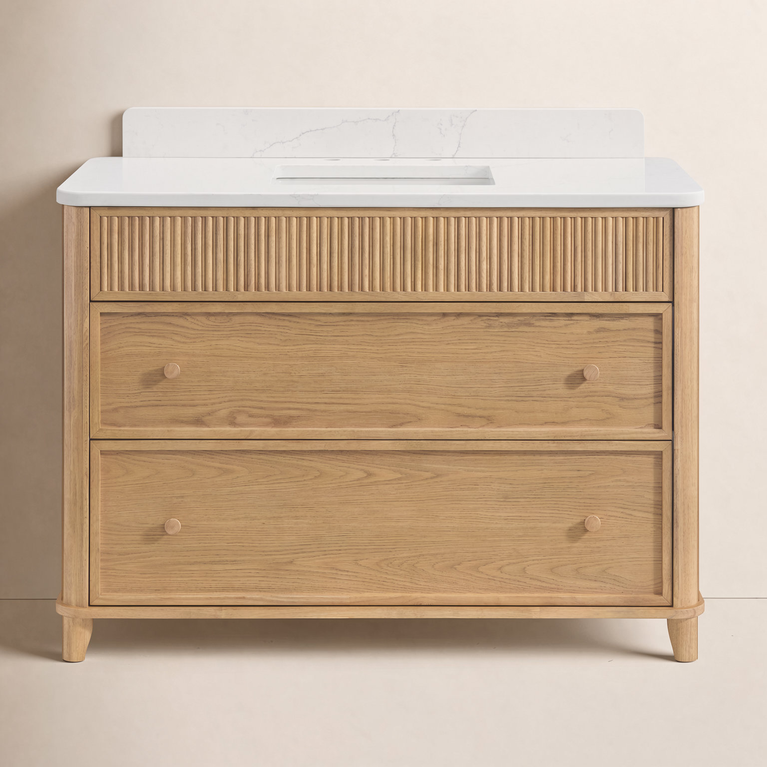 Kennedy Oak Single Bathroom Vanity, 48", Enhanced Natural Oak