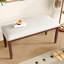 Banc rembourré en lin beige de 38 pouces pour le couloir, le salon, les pieds en bois d'hévéa massif, style Mid-Century moderne, assise confortable à utiliser