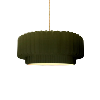 Gela 1-Light Ceramic and Metal Drum Pendant