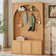 Classic Brown MDF 48.7 Inch Farmhouse Hall Tree Coat Rack, Freestanding All-in-One Entryway Storage Organizer