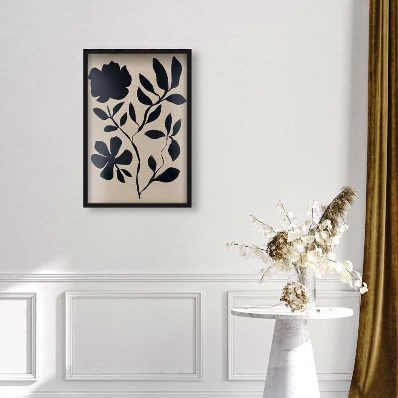 Oliver Gal Shrouded Bloom I Floral and Botanical - Luxury Shadowbox Framed Wall Art, 31" H x 21" W, Black