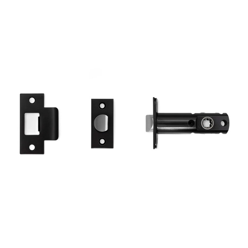 Loquet tubulaire / poignée de porte / intimité, Noir, noir, noir, noir, H 2,75 po x l 1 po x P 2,75 po