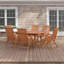 Mahmut 6 - Person Eucalyptus Solid Wood Patio Dining Set Extendable and Umbrella Hole Included Oval Table