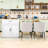 Kitchen Island with Extendable Dining Table, Built-in Charging Station and Lockable Wheels-105502193