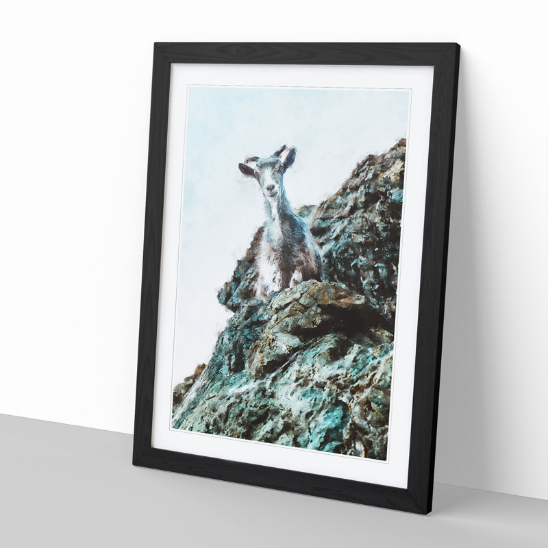 Mountain Goat Vol.1 - Framed Print, Black Framed, 65cm H x 48cm W x 2cm D