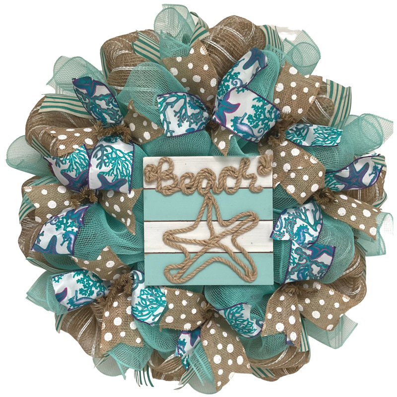 Beach Wreath with Nautical Starfish Rope Design